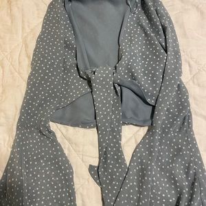 blue blouse crop top